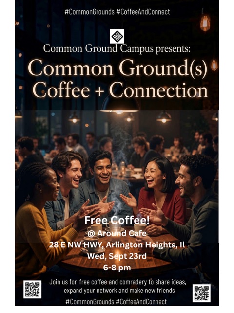 Common Grounds: Coffee + Connection event flyer